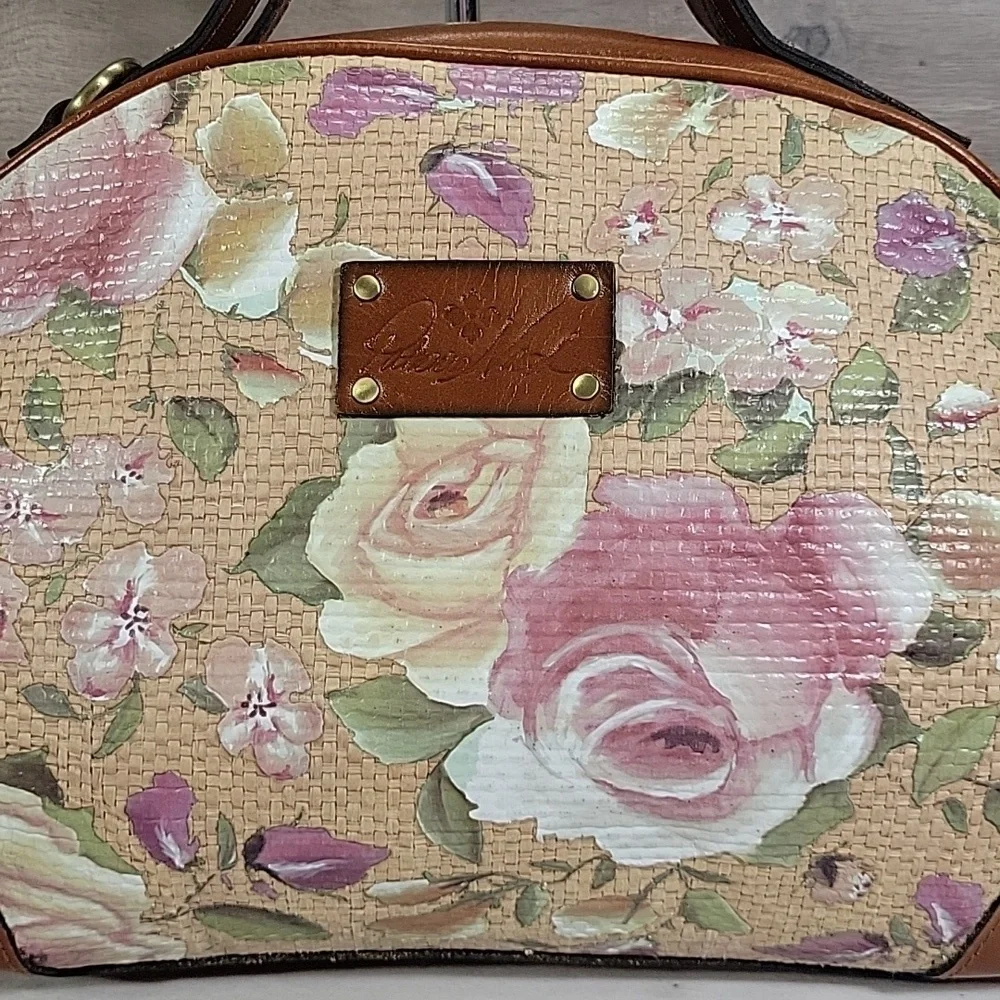 Patricia Nash Floral Leather Dome Satchel Handbag